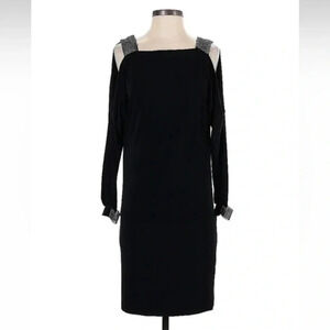 Vintage Y2K Fredericks Of Hollywood  Black Open Back Rhinestone Dress Size XS